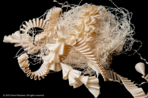 DP – 26 PEEK plastic machining shavings collected for high-performance polymer recycling